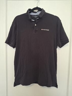 Tommy Hillfiger Polo, Black, Men's, Size Medium